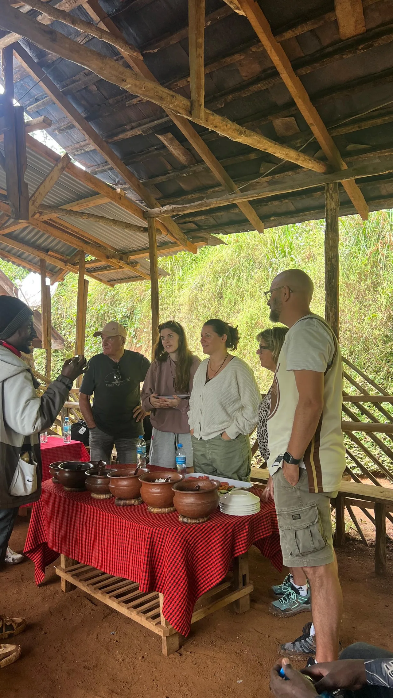 Community-prepared food served during the Msuni Village coffee and culture experience